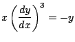 $\displaystyle x\left(\frac{dy}{dx}\right)^3=-y $