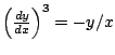 $ \left(\frac{dy}{dx}\right)^3=-y/x$